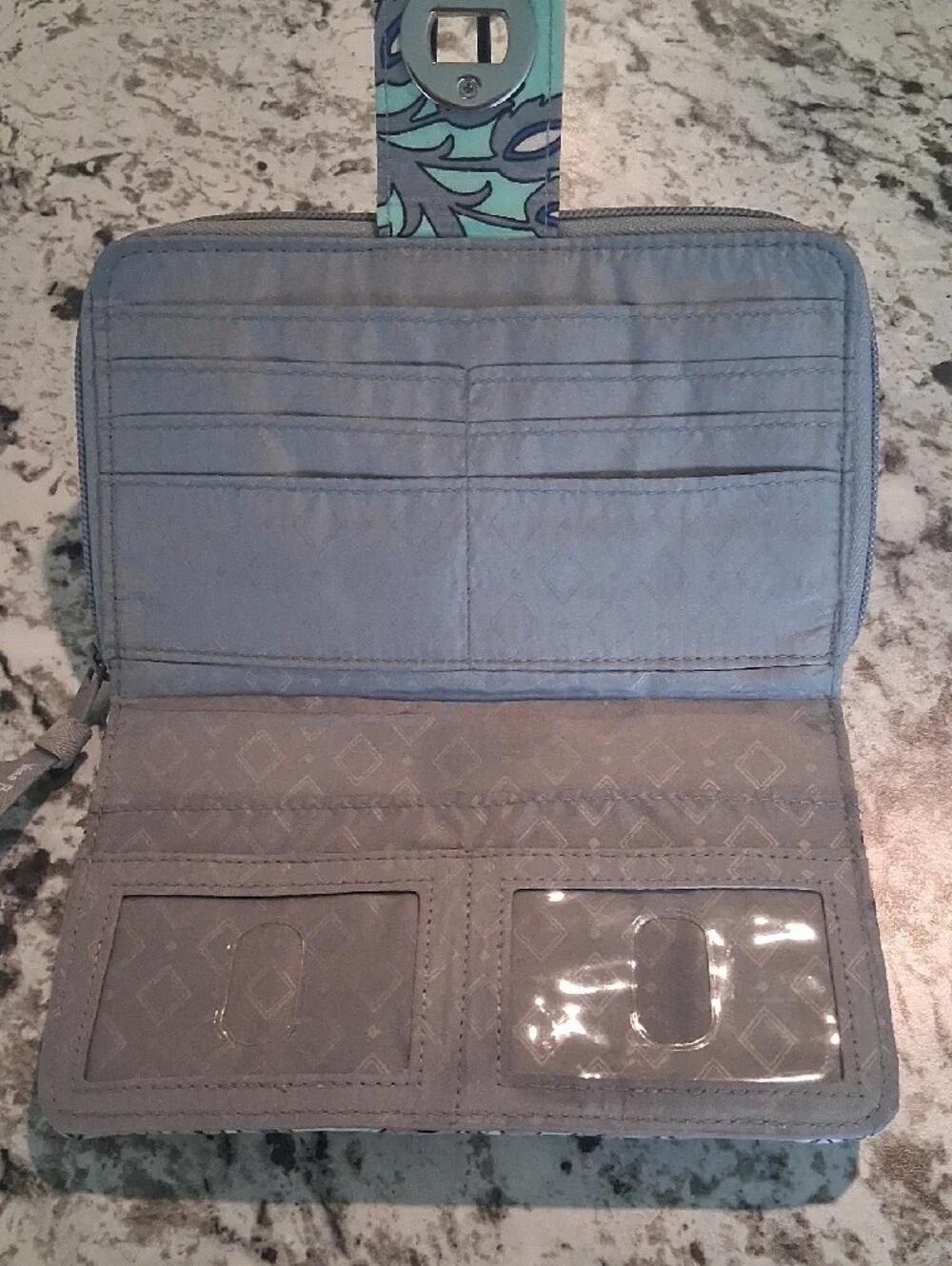 Vera Bradley Quilted Turn-Lock Wallet In Fan Floral - Picture 4 of 4